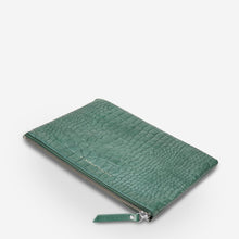 Load image into Gallery viewer, FAKE IT - teal croc emboss