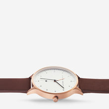 Load image into Gallery viewer, INERTIA - brushed copper / white face / brown strap