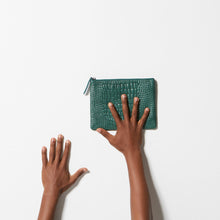 Load image into Gallery viewer, FAKE IT - teal croc emboss