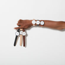 Load image into Gallery viewer, INERTIA - matte black / white face / tan strap