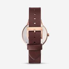 Load image into Gallery viewer, INERTIA - brushed copper / white face / brown strap
