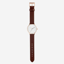 Load image into Gallery viewer, INERTIA - brushed copper / white face / brown strap
