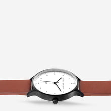 Load image into Gallery viewer, INERTIA - matte black / white face / tan strap
