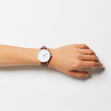 Load image into Gallery viewer, INERTIA - brushed copper / white face / brown strap
