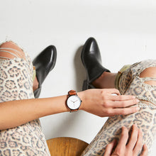 Load image into Gallery viewer, INERTIA - matte black / white face / tan strap

