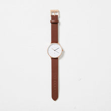 Load image into Gallery viewer, INERTIA - brushed copper / white face / brown strap

